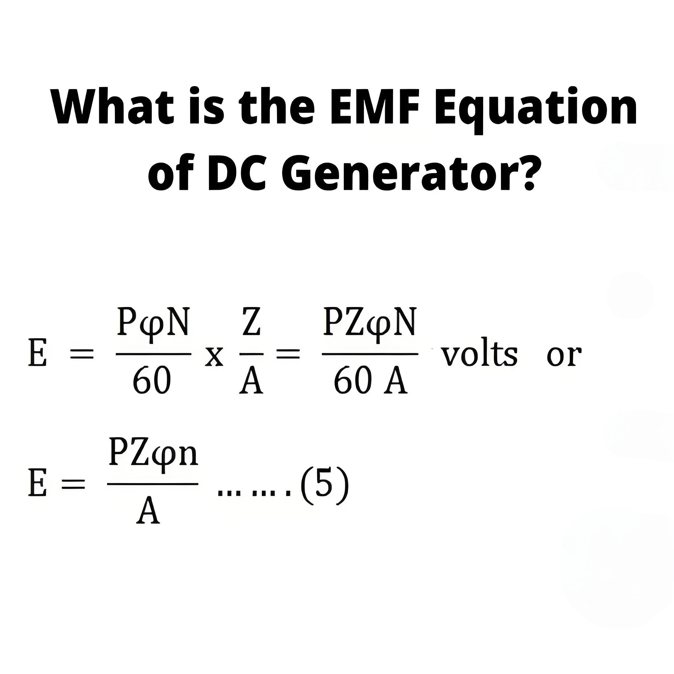 Ano ang EMF Equation ng DC Generator?