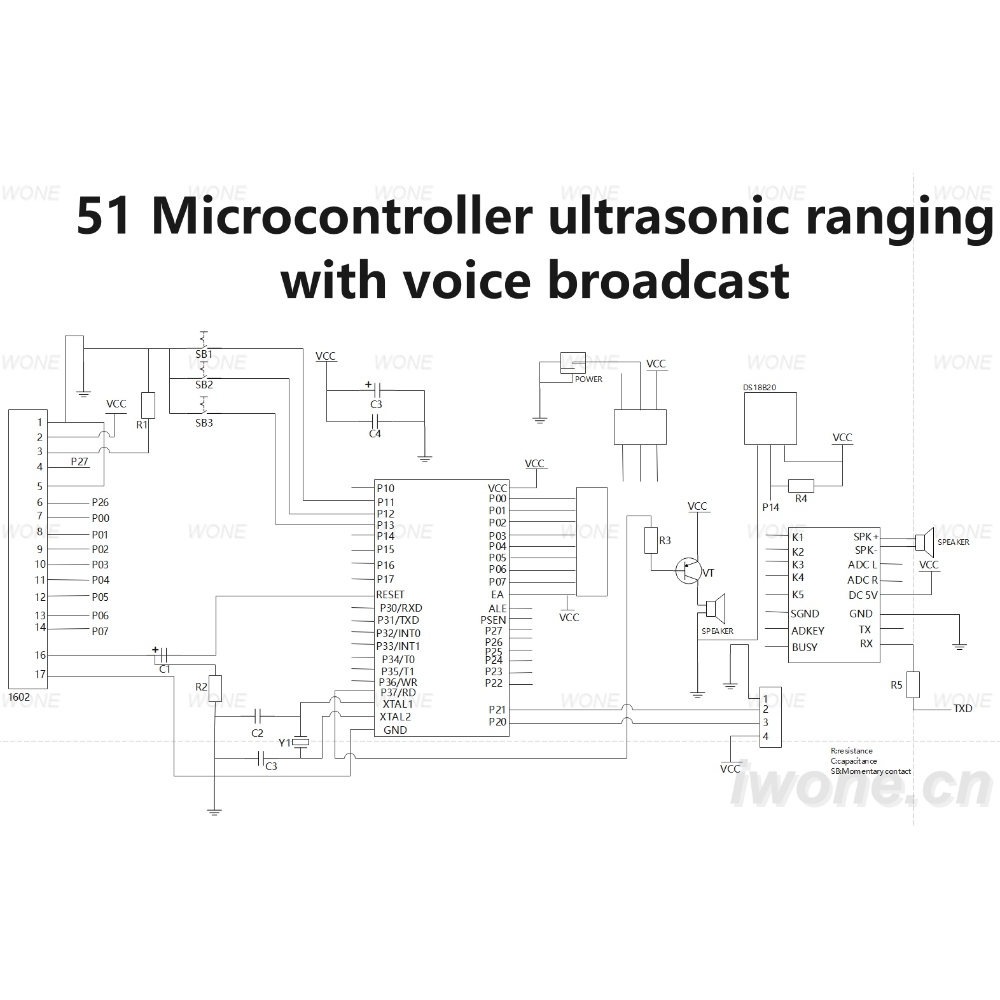 51 Microcontrôleur de mesure de distance ultrasonore avec diffusion vocale