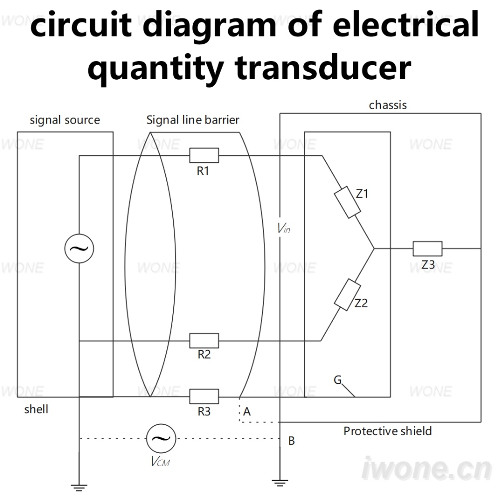 schéma électrique du transducteur de grandeurs électriques