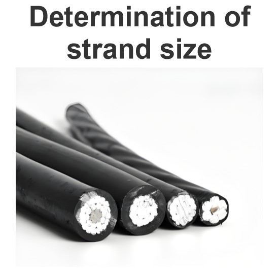 Staðfesta stærð snúrs