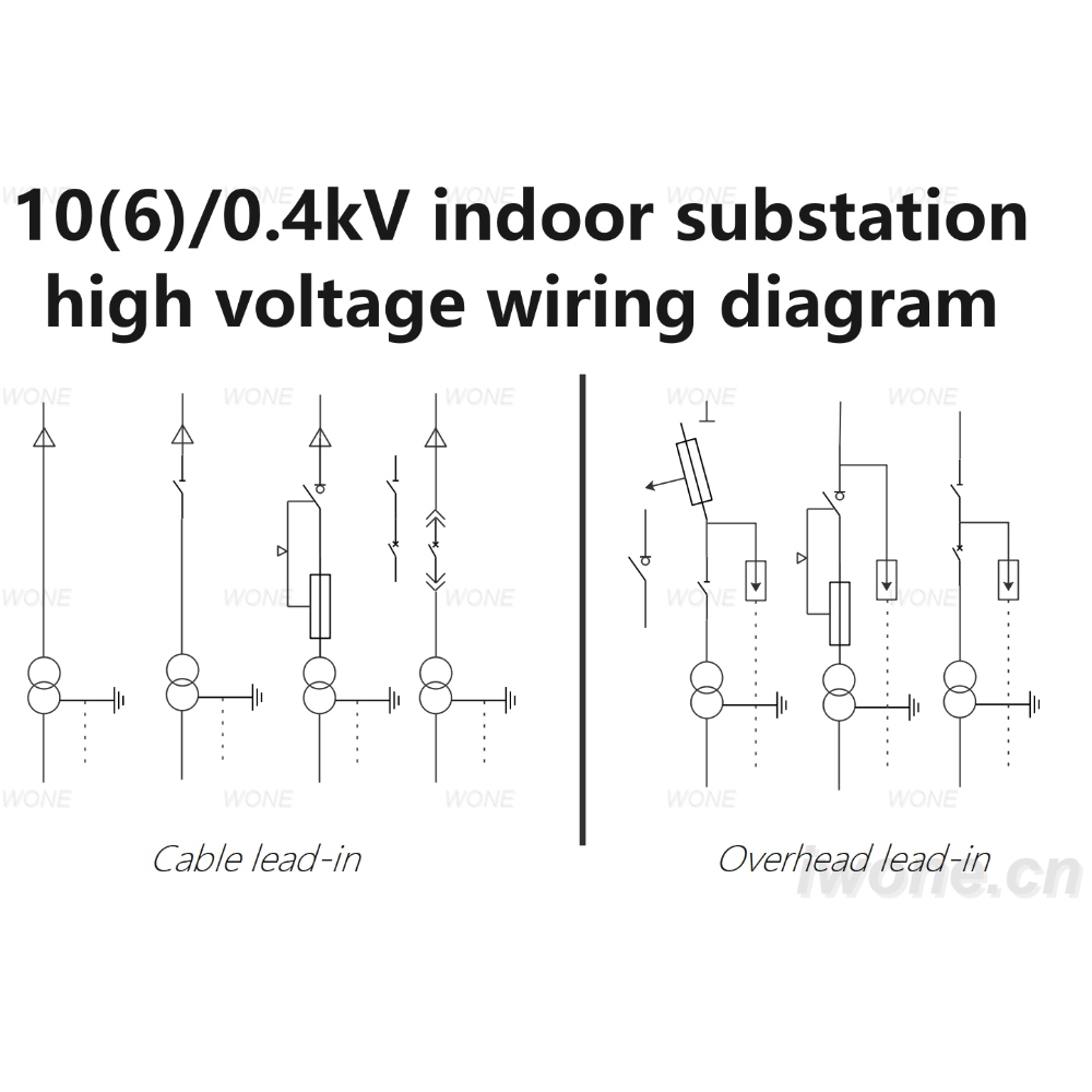 10(6)/0.4kV esquema d'interconnexió de subestació interior d'alta tensió