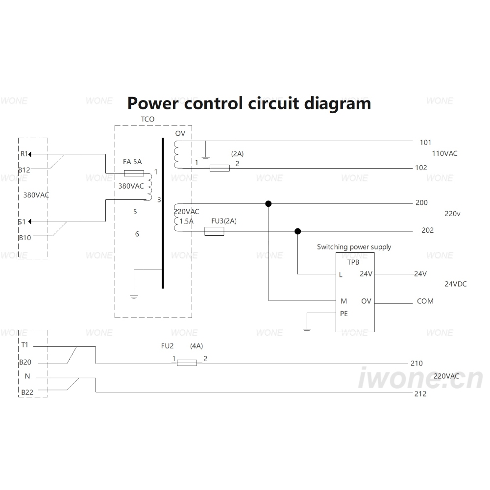 Power control circuit diagram