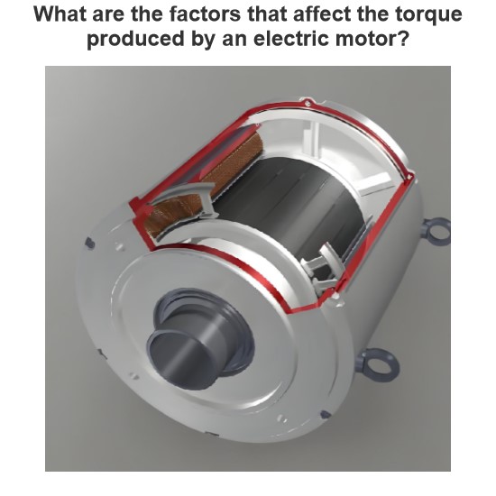 What are the factors that affect the torque produced by an electric motor?