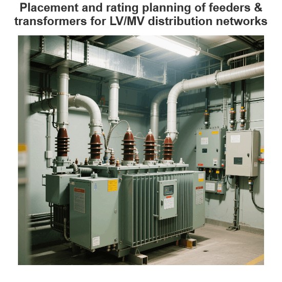 Placement and rating planning of feeders & transformers for LV/MV distribution networks