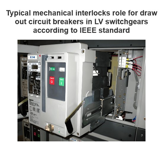 Typical mechanical interlocks role for draw out circuit breakers in LV switchgears according to IEEE standard