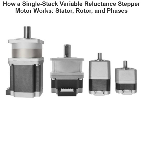 How a Single-Stack Variable Reluctance Stepper Motor Works: Stator, Rotor, and Phases
