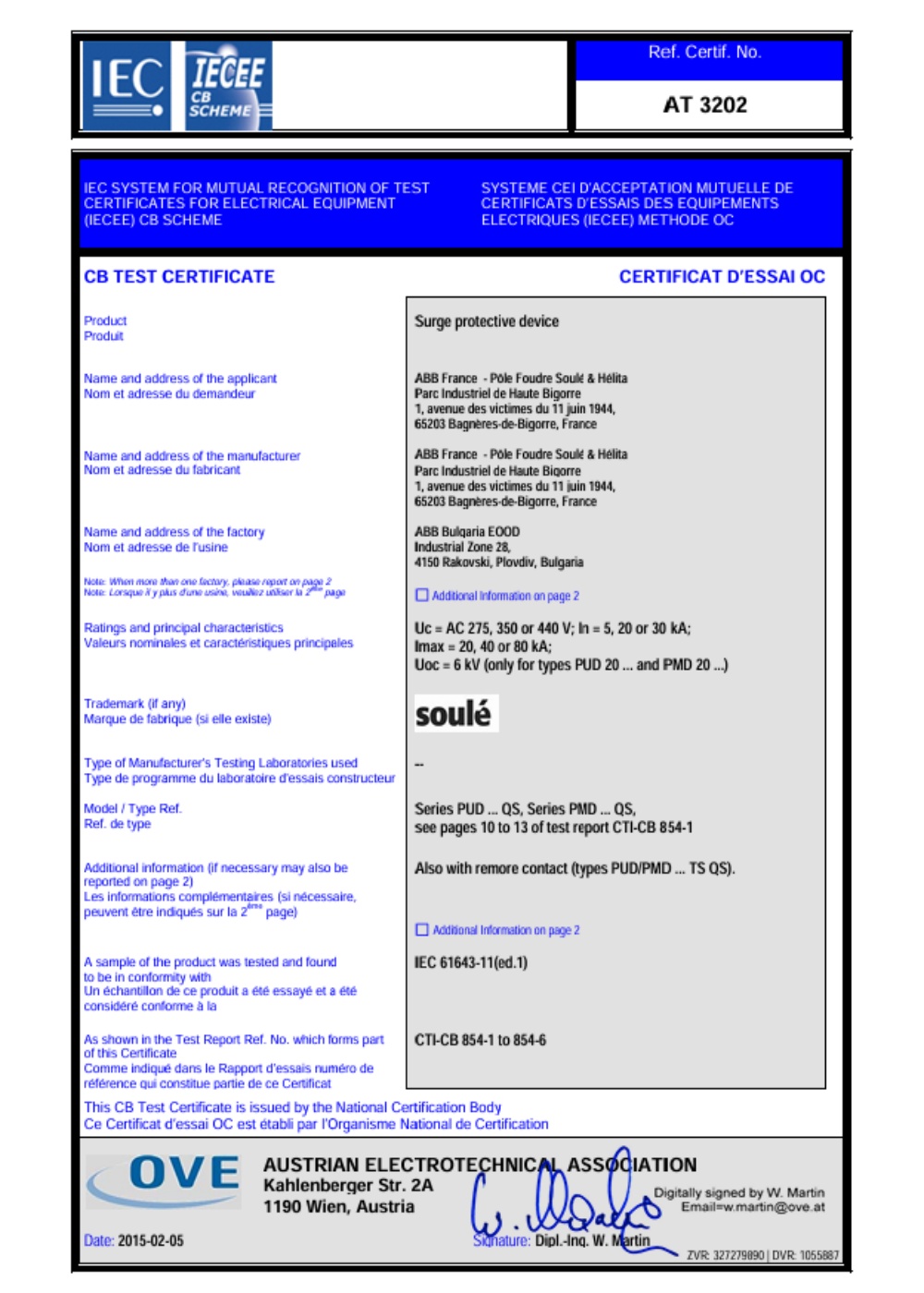 IEC Certificate