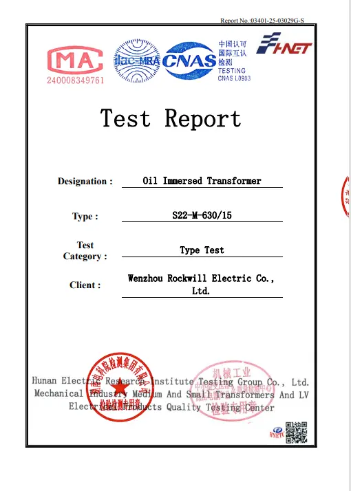S22-M-630/33 Oil Immersed Transformer