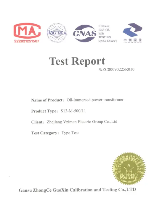 S13-M-500/11 oil-immersed power transformer