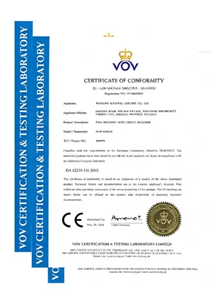 CE certificate of conformity for outdoor vacuum auto recloser