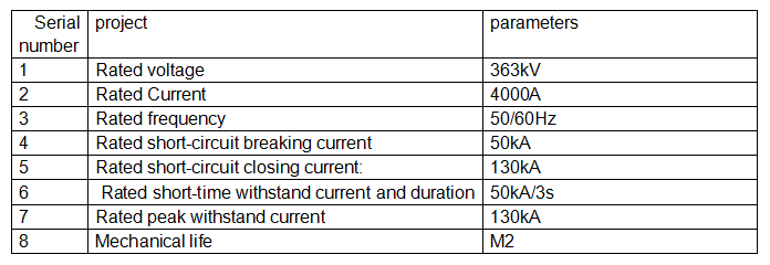 Pemutus sirkuit SF6 tangki mati 363 kV