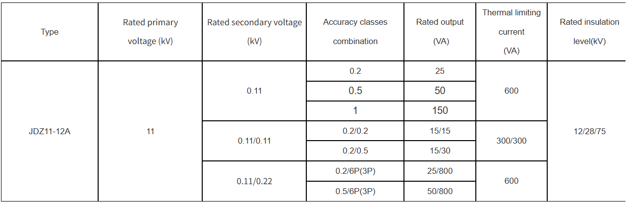 JDZ11-12A 12kV Indoor Single-Phase Voltage Transformer
