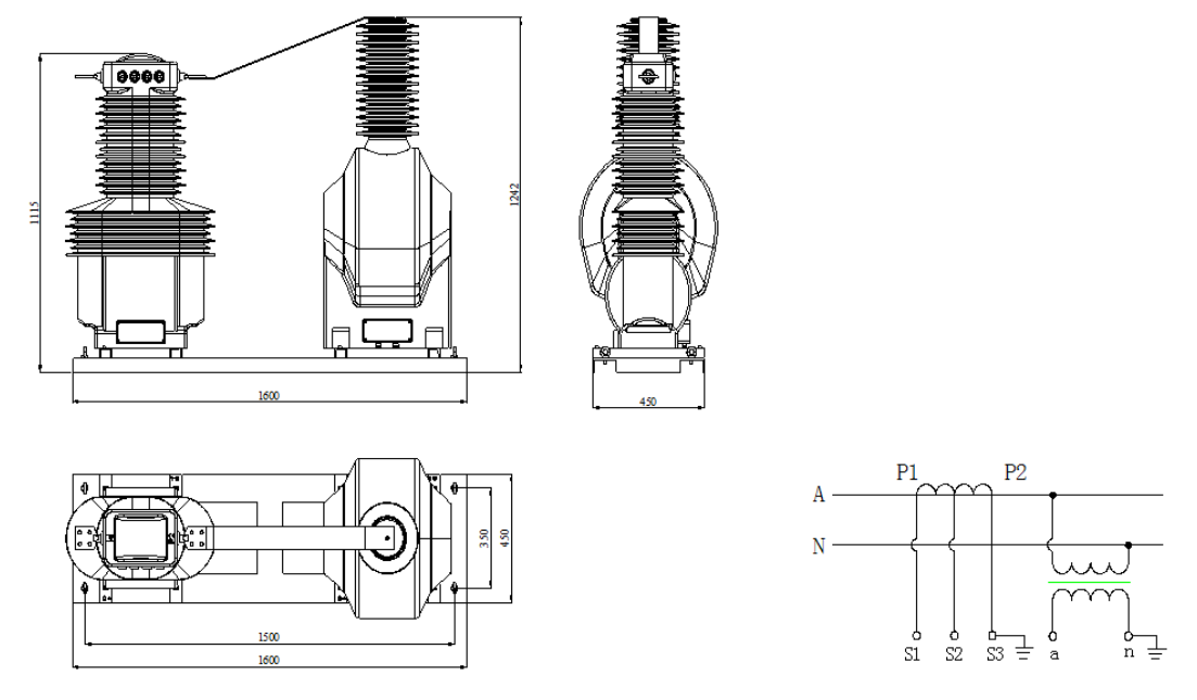 JLDZXW1-72.5 Freiluftkombinierter Transformator