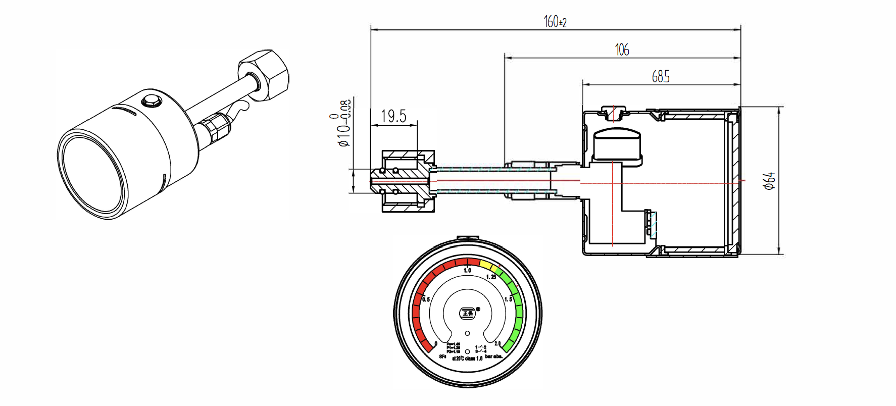 SF6 pressure gauge