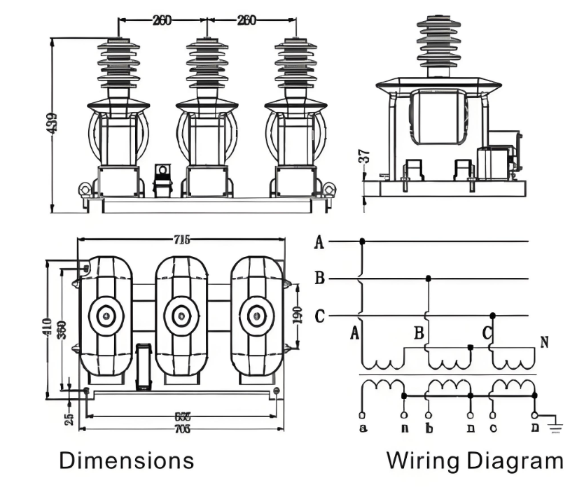 JSZXW18-12 12kV Outdoor Three-Phase Combined Transformer
