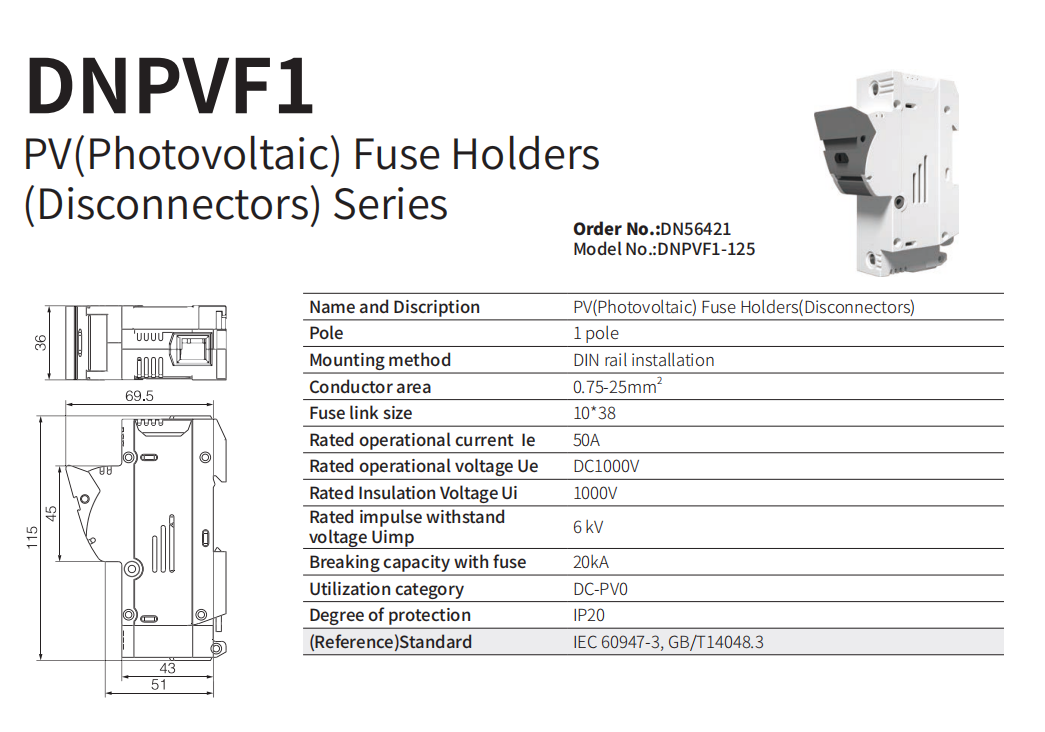 PV-Sicherungshalter DNPVF1
