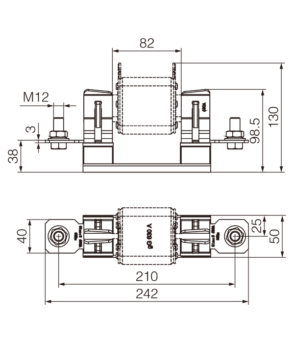 DNF2-3 Serie Inlinen-Sicherungen NH3 Sicherungselement