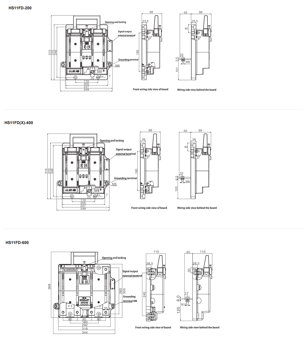HS11FD series Knife Disconnect Switch Error proof type with grounding function – isolator