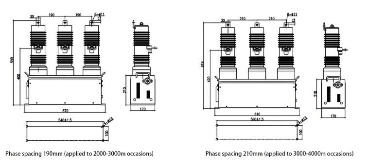 JCZ8G Contacteur à vide 10kV/12 kV pour applications en altitude élevée