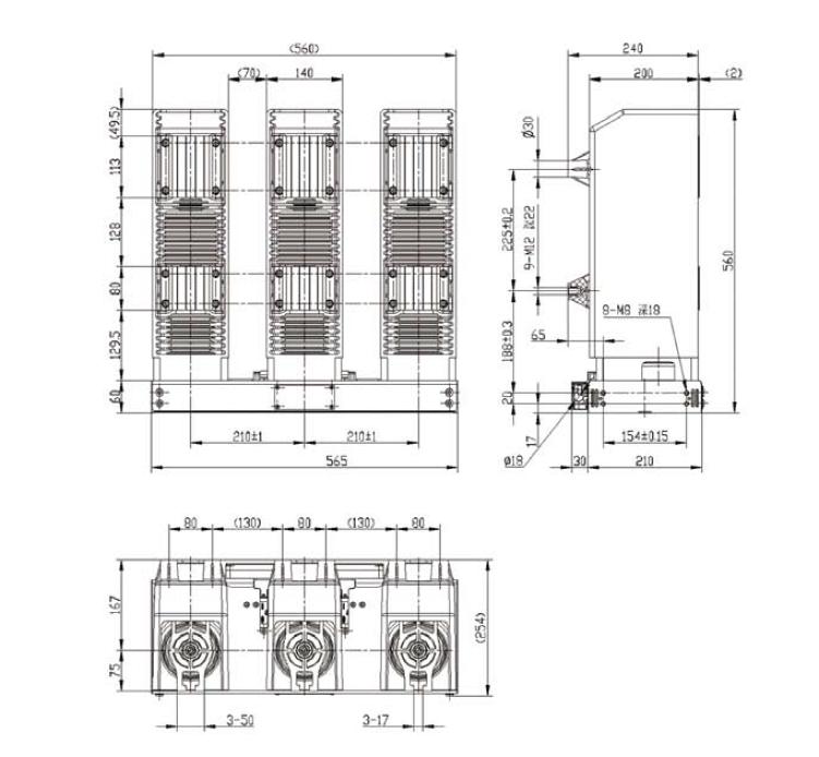 3-phase Shell type Magnetically controlled vacuum circuit breaker