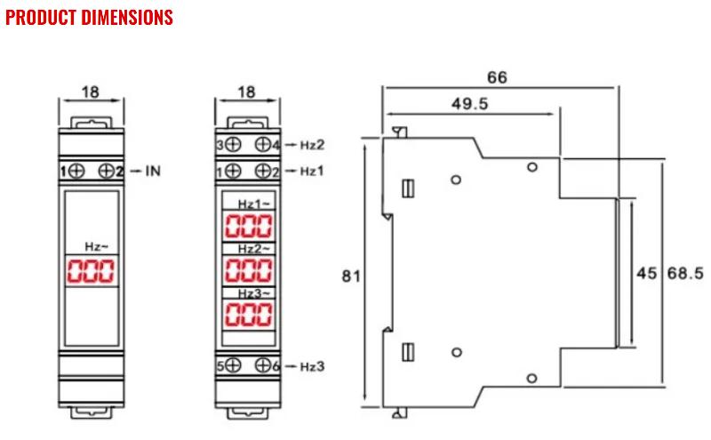 عداد الطاقة ثلاثي الأطوار NHZ 3P DIN RAIL متر التردد ثلاثي الأطوار