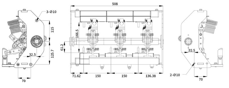 24kV SF6 gas insulated load isolation switch (three position with isolation)
