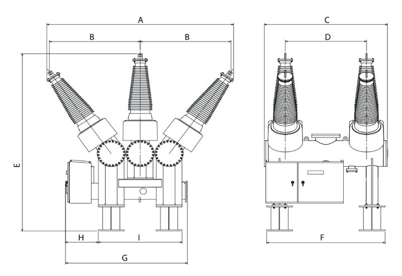 Dead Tank Vacuum Circuit Breaker Schematic Diagram of RHD 145kV