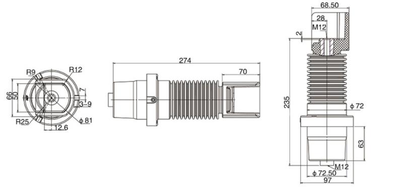 Accessori per unità a anello con isolamento solido 235 con guaina a corona