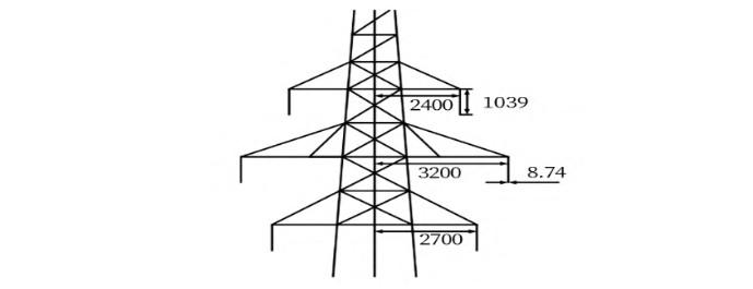 Figure 2 Schematic Plan View of a UHV Transmission Line Tangent Tower in the Case Study.jpg