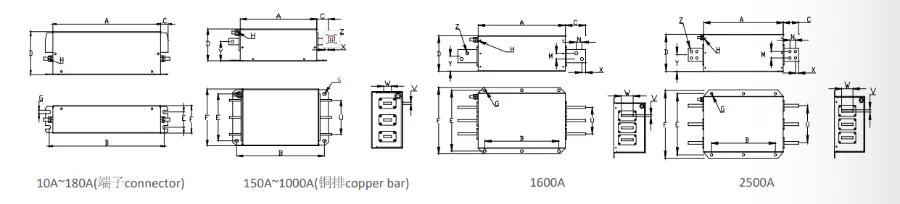 Three-phase RFI Input & RFO Output Special Filter for Inverter