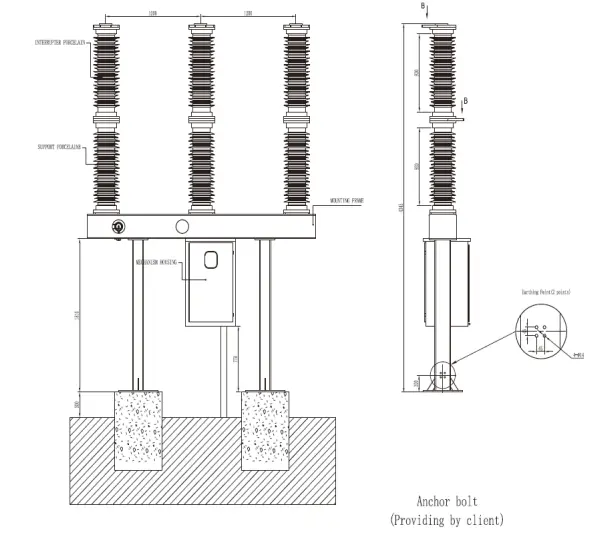 High Voltage Live tank SF6 Circuit Breaker 72.5kV 126kV 145kV 252kV 
