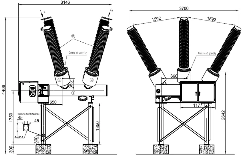 Original Manufacturer Dead-Tank SF6 Circuit Breaker-170kV