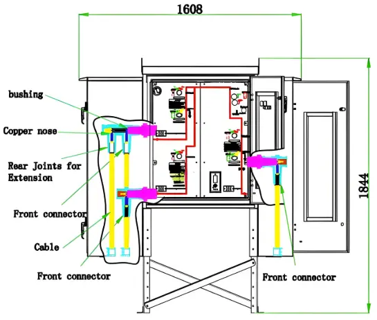 outdoor Gas Insulated Ring Main Unit Structure Diagram