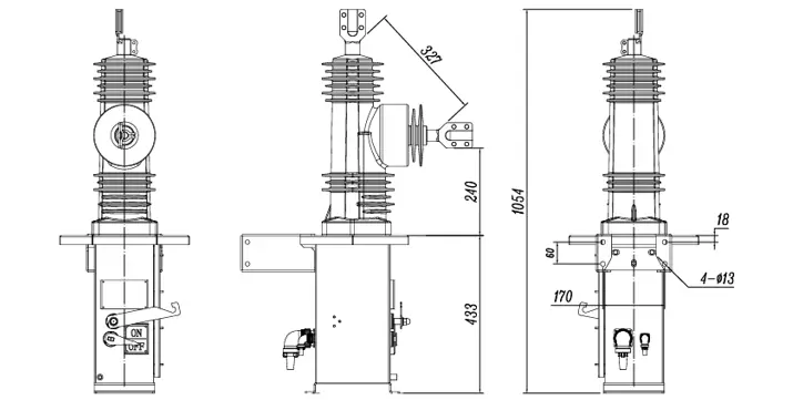 RCW-T15.6M 15.6kV MV outdoor vacuum recloser
