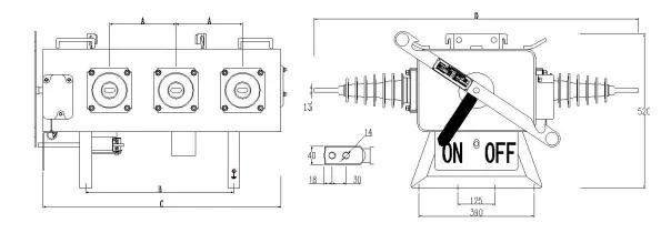 Outdoor Pole-Mounted SF6 load break switch 40.5kV