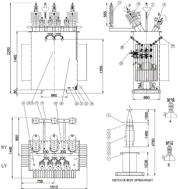 Oil-Immersed Step-Down Transformer for Power Distribution Networks-33kV