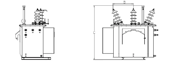 Rockwill H61 distribution transformers Outline drawing reference