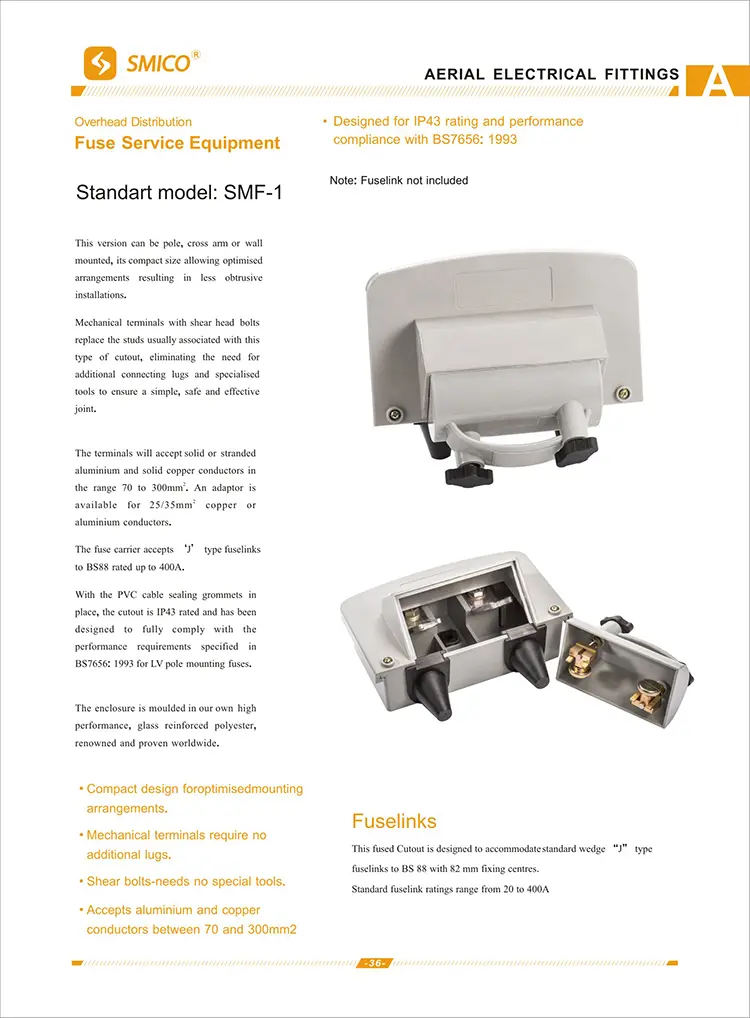 Mounted Cutout 400A Pole With Fuse HRC Overhead Service Cut-out Transformer Fuse Cutout