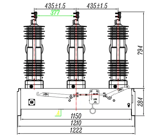 Outdoor Auto Circuit vacuum recloser reclosure External dimensions