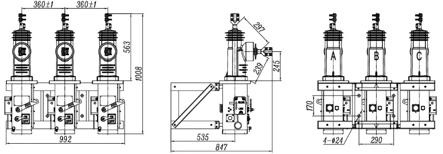 Outdoor MV Triple‑single Auto Recloser Source Manufacturer-15kV to 38kV 