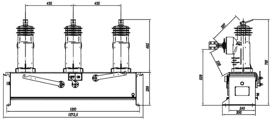 Customization Vacuum Auto Circuit Recloser/reclosure External dimensions