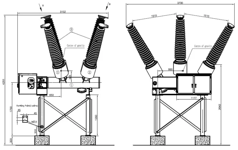 Dead Tank SF6 Circuit Breaker Original Manufacturer-115kV to 170kV 