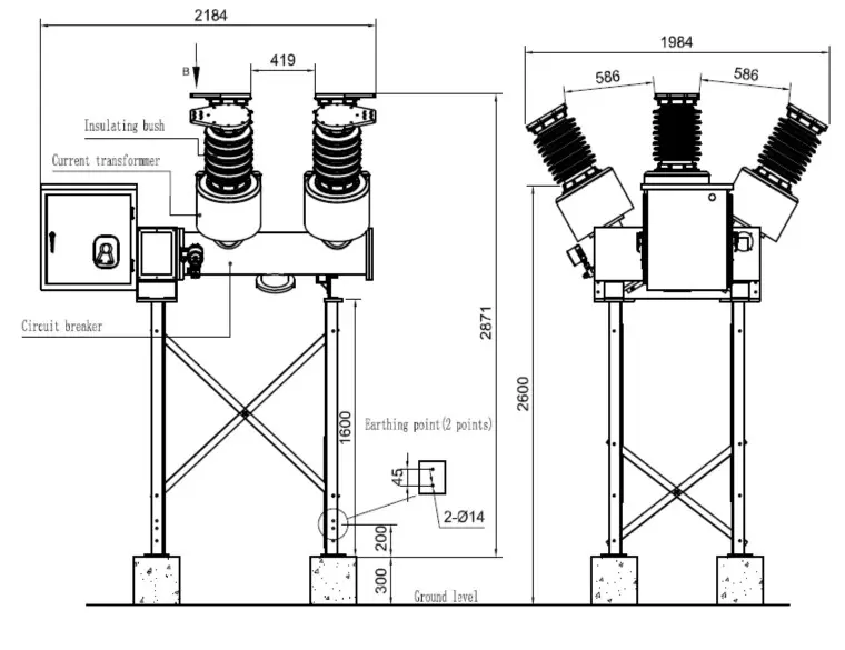 Factory Direct Dead tank SF6 circuit breaker-40.5kV to 72.5kV