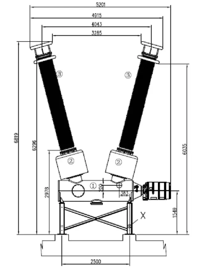 362 kV Dead‑Tank SF₆ Circuit‑Breaker Drawings