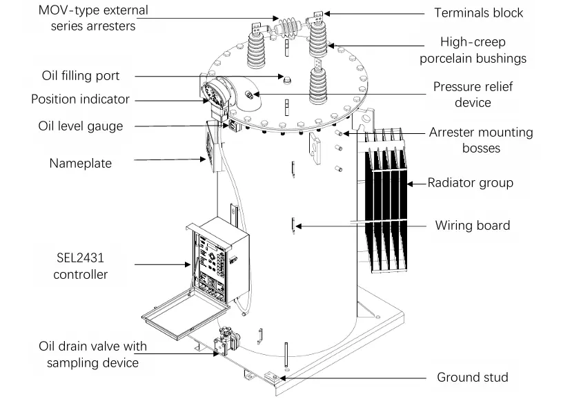 Single Phase Automatic Voltage Regulator Outline Drawing